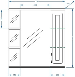 Stella Polare Зеркальный шкаф Кармела 75/С люкс белое серебро – фотография-13